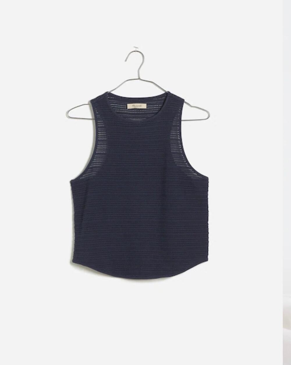 Madewell Crochet-Knit Cutaway Cropped Tank SZ M